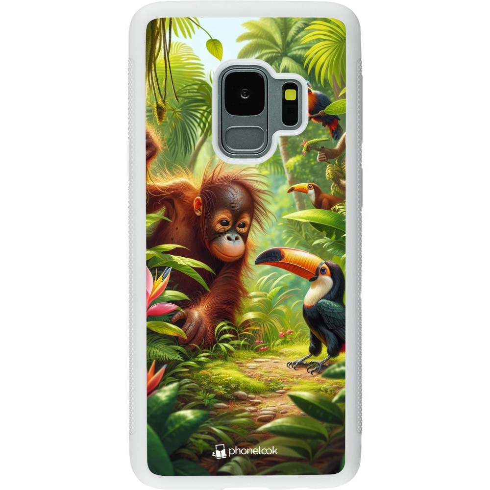 Coque Samsung Galaxy S9 - Silicone rigide blanc Jungle Tropicale Tayrona