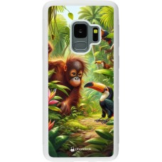 Coque Samsung Galaxy S9 - Silicone rigide blanc Jungle Tropicale Tayrona