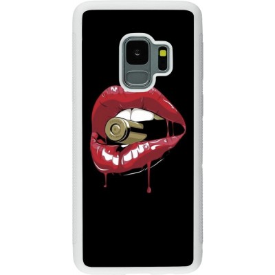 Coque Samsung Galaxy S9 - Silicone rigide blanc Lips bullet