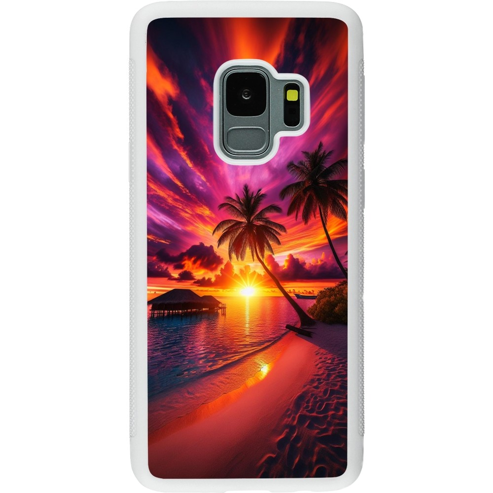 Coque Samsung Galaxy S9 - Silicone rigide blanc Maldives Dusk Bliss