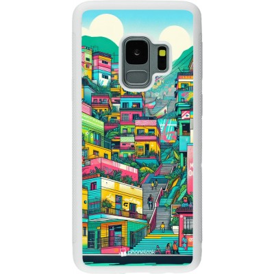 Coque Samsung Galaxy S9 - Silicone rigide blanc Medellin Comuna 13 Art