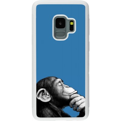 Coque Samsung Galaxy S9 - Silicone rigide blanc Monkey Pop Art