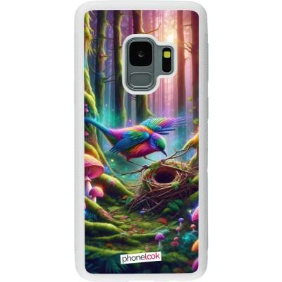 Coque Samsung Galaxy S9 - Silicone rigide blanc Oiseau Nid Forêt