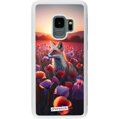 Coque Samsung Galaxy S9 - Silicone rigide blanc Renard pourpre au crépuscule