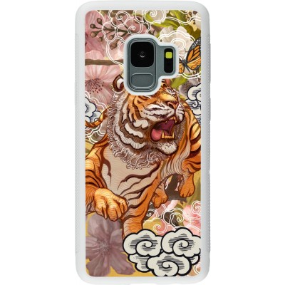 Coque Samsung Galaxy S9 - Silicone rigide blanc Spring 23 japanese tiger