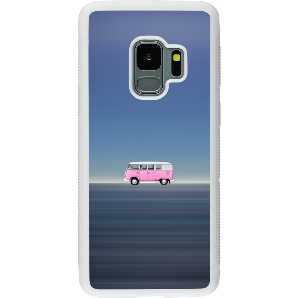 Coque Samsung Galaxy S9 - Silicone rigide blanc Spring 23 pink bus