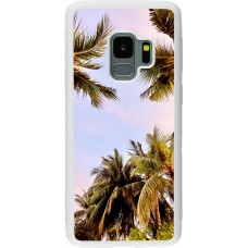 Coque Samsung Galaxy S9 - Silicone rigide blanc Summer 2023 palm tree vibe