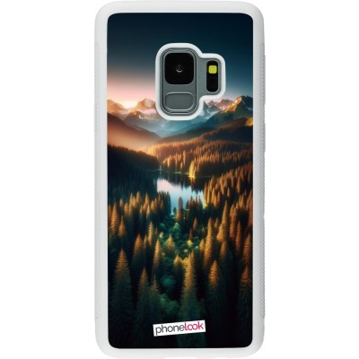 Coque Samsung Galaxy S9 - Silicone rigide blanc Sunset Forest Lake