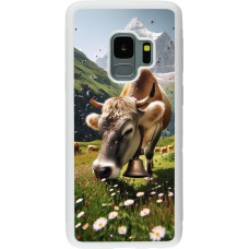 Coque Samsung Galaxy S9 - Silicone rigide blanc Vache montagne Valais