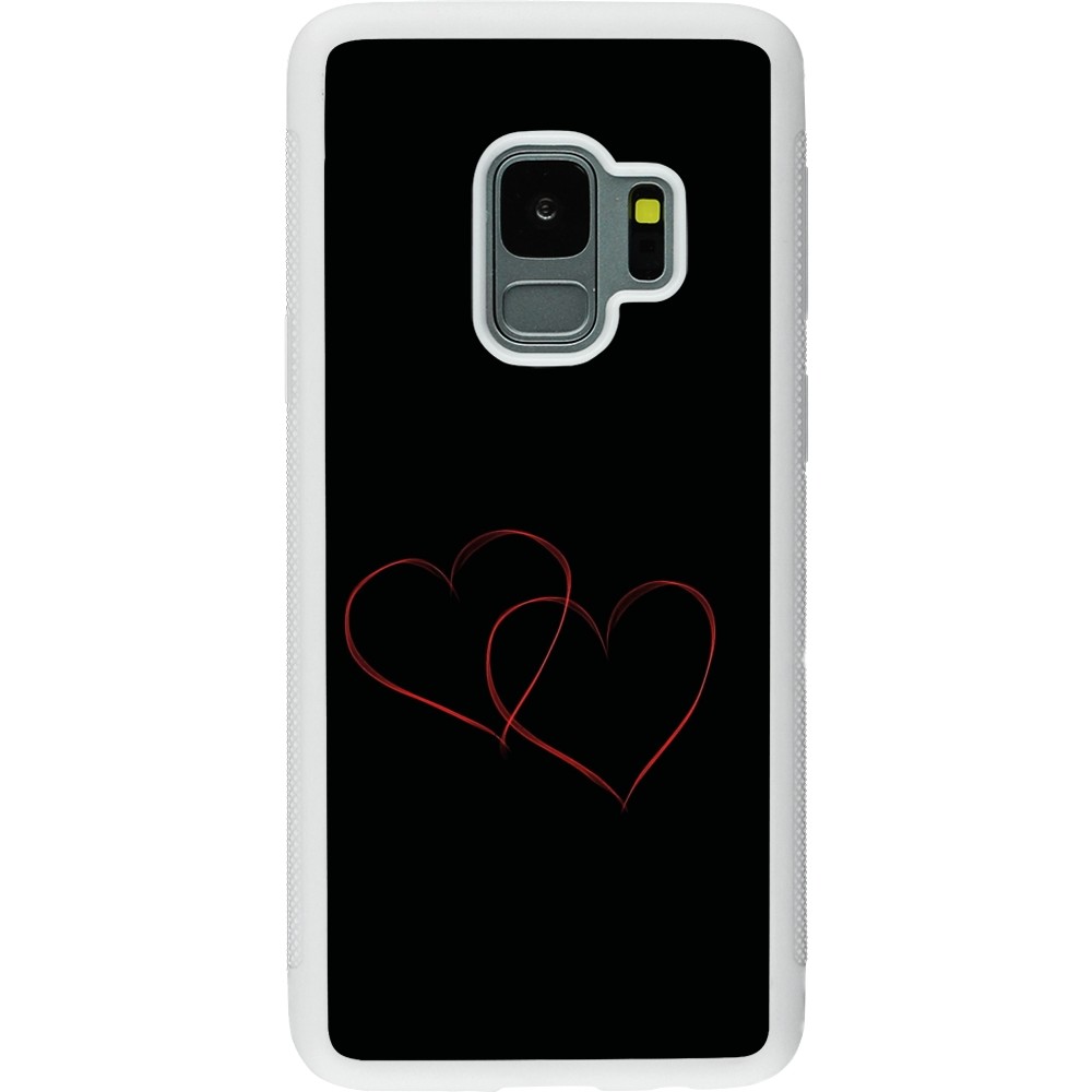 Coque Samsung Galaxy S9 - Silicone rigide blanc Valentine 2023 attached heart