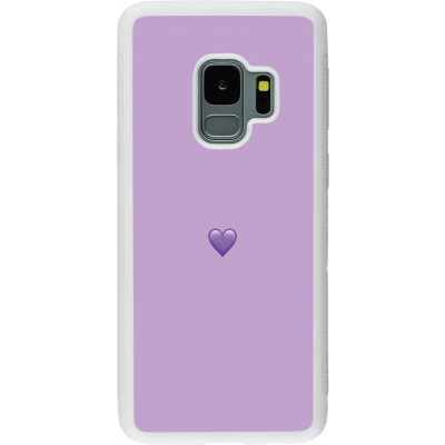 Coque Samsung Galaxy S9 - Silicone rigide blanc Valentine 2023 purpule single heart