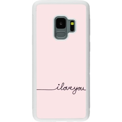 Coque Samsung Galaxy S9 - Silicone rigide blanc Valentine 2023 i love you writing