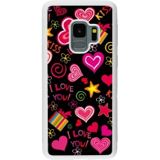 Coque Samsung Galaxy S9 - Silicone rigide blanc Valentine 2023 love symbols