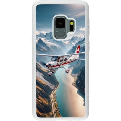 Coque Samsung Galaxy S9 - Silicone rigide blanc Vol Alpin Suisse