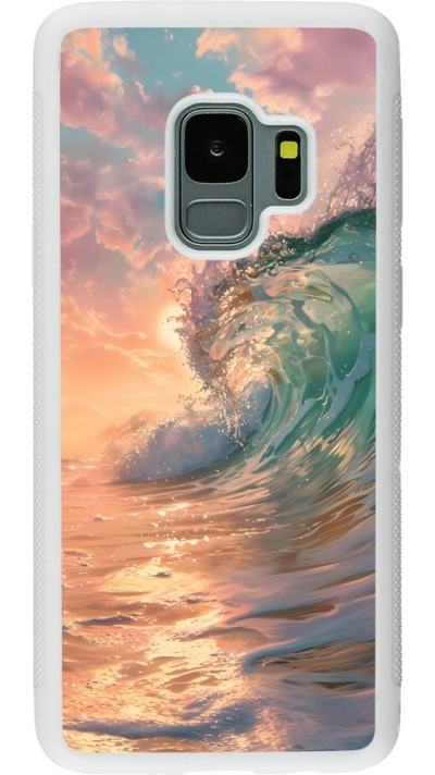 Coque Samsung Galaxy S9 - Silicone rigide blanc Wave Sunset
