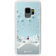 Coque Samsung Galaxy S9 - Silicone rigide blanc Noël 2023 Petit Père Flocon