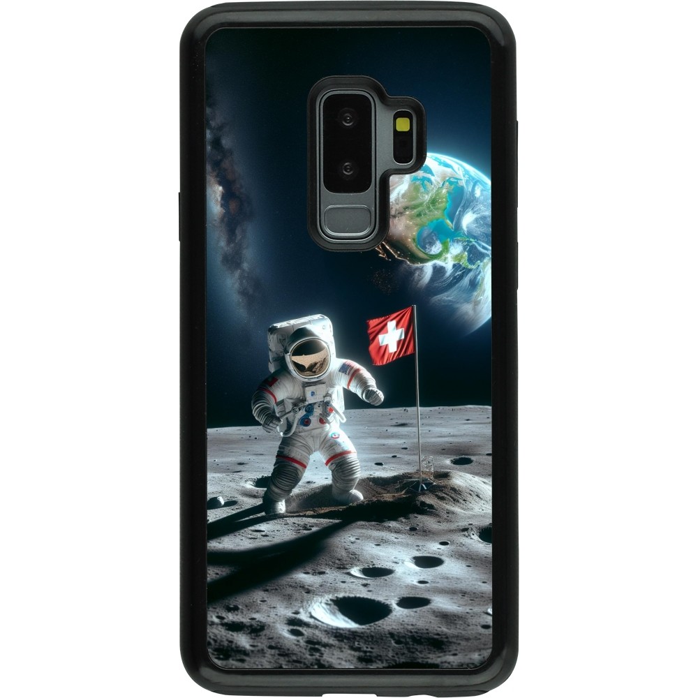 Coque Samsung Galaxy S9+ - Hybrid Armor noir Astro Suisse sur lune