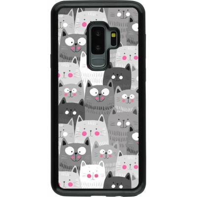 Coque Samsung Galaxy S9+ - Hybrid Armor noir Chats gris troupeau