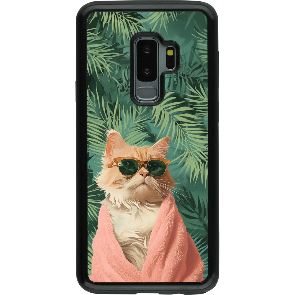 Coque Samsung Galaxy S9+ - Hybrid Armor noir Cat Summer Palms