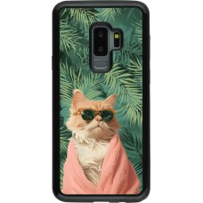 Coque Samsung Galaxy S9+ - Hybrid Armor noir Cat Summer Palms