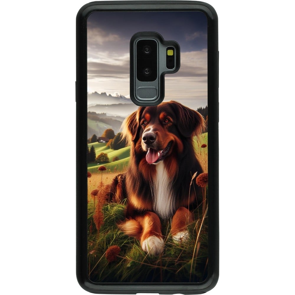 Coque Samsung Galaxy S9+ - Hybrid Armor noir Chien Campagne Suisse