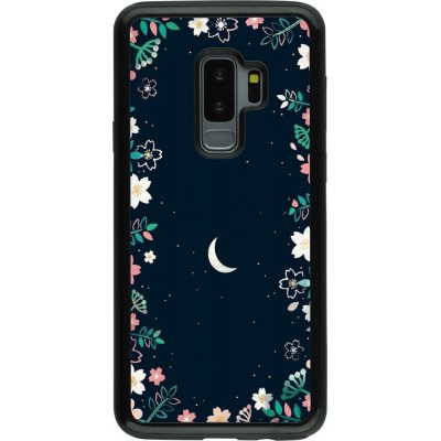 Coque Samsung Galaxy S9+ - Hybrid Armor noir Flowers space