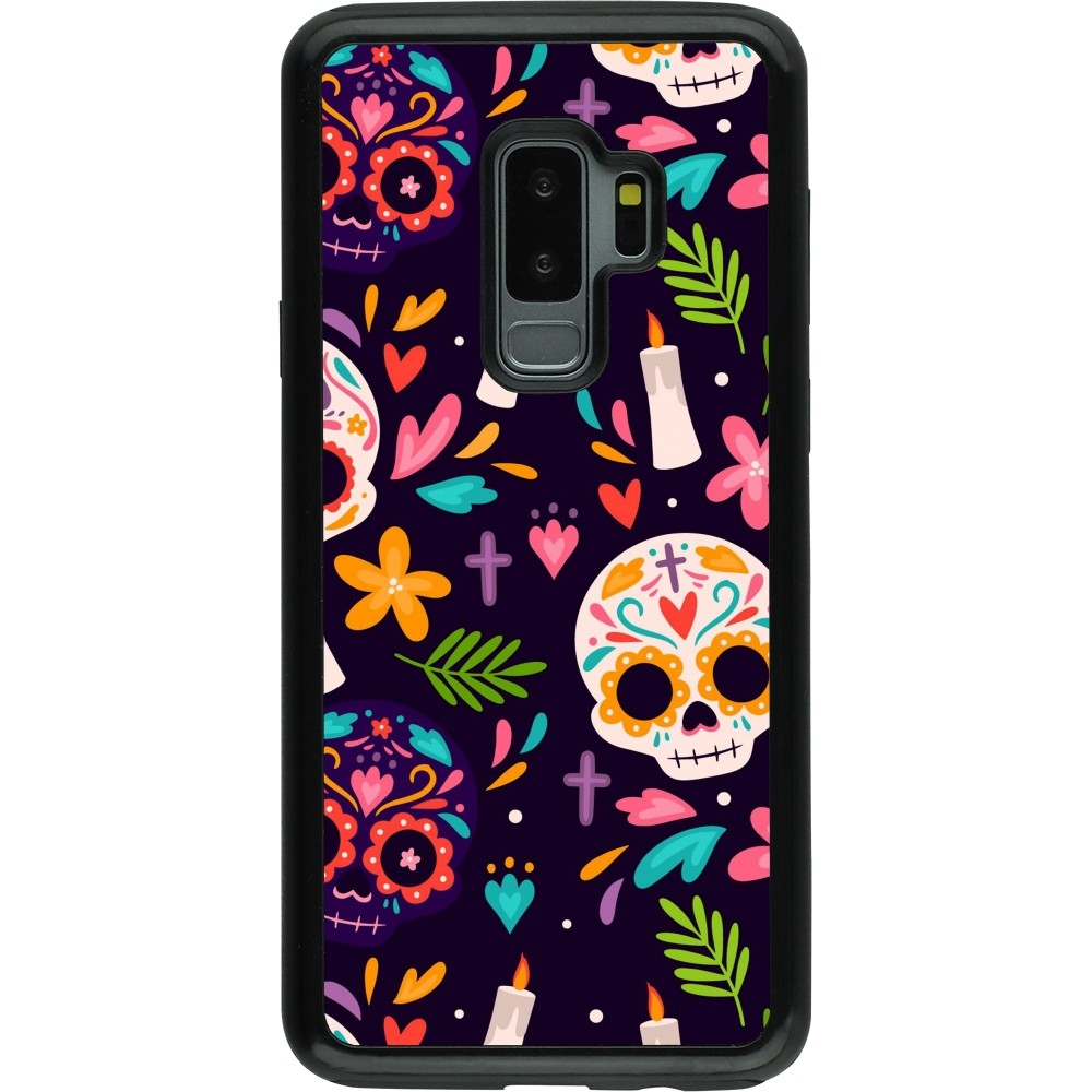 Coque Samsung Galaxy S9+ - Hybrid Armor noir Halloween 2023 mexican style