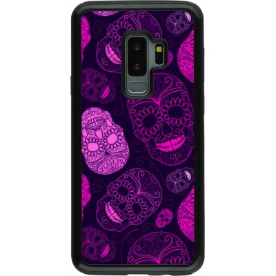 Coque Samsung Galaxy S9+ - Hybrid Armor noir Halloween 2023 pink skulls