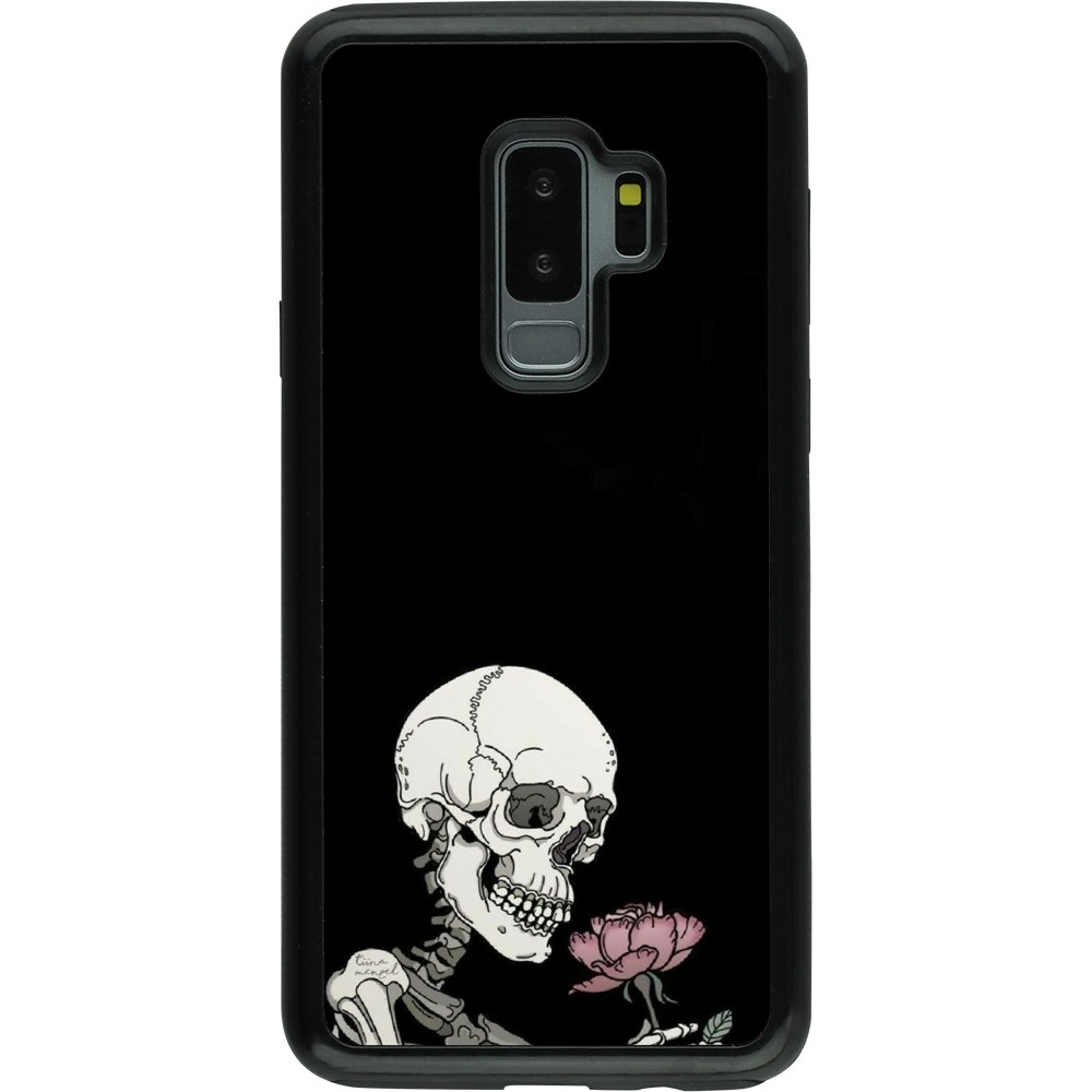 Samsung Galaxy S9+ Case Hülle - Hybrid Armor schwarz Halloween 2023 rose and skeleton