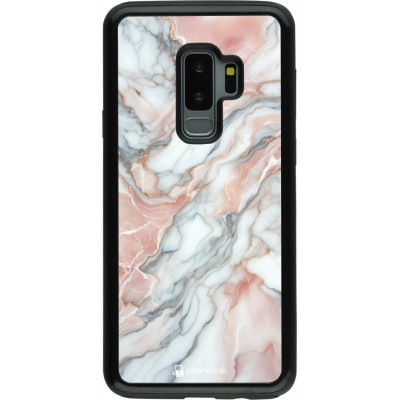 Coque Samsung Galaxy S9+ - Hybrid Armor noir Marbre Rose Lumineux