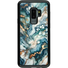 Coque Samsung Galaxy S9+ - Hybrid Armor noir Marbre Vert Bleu Doré