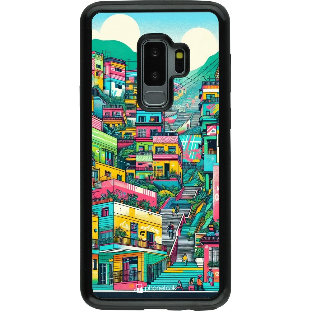 Coque Samsung Galaxy S9+ - Hybrid Armor noir Medellin Comuna 13 Art