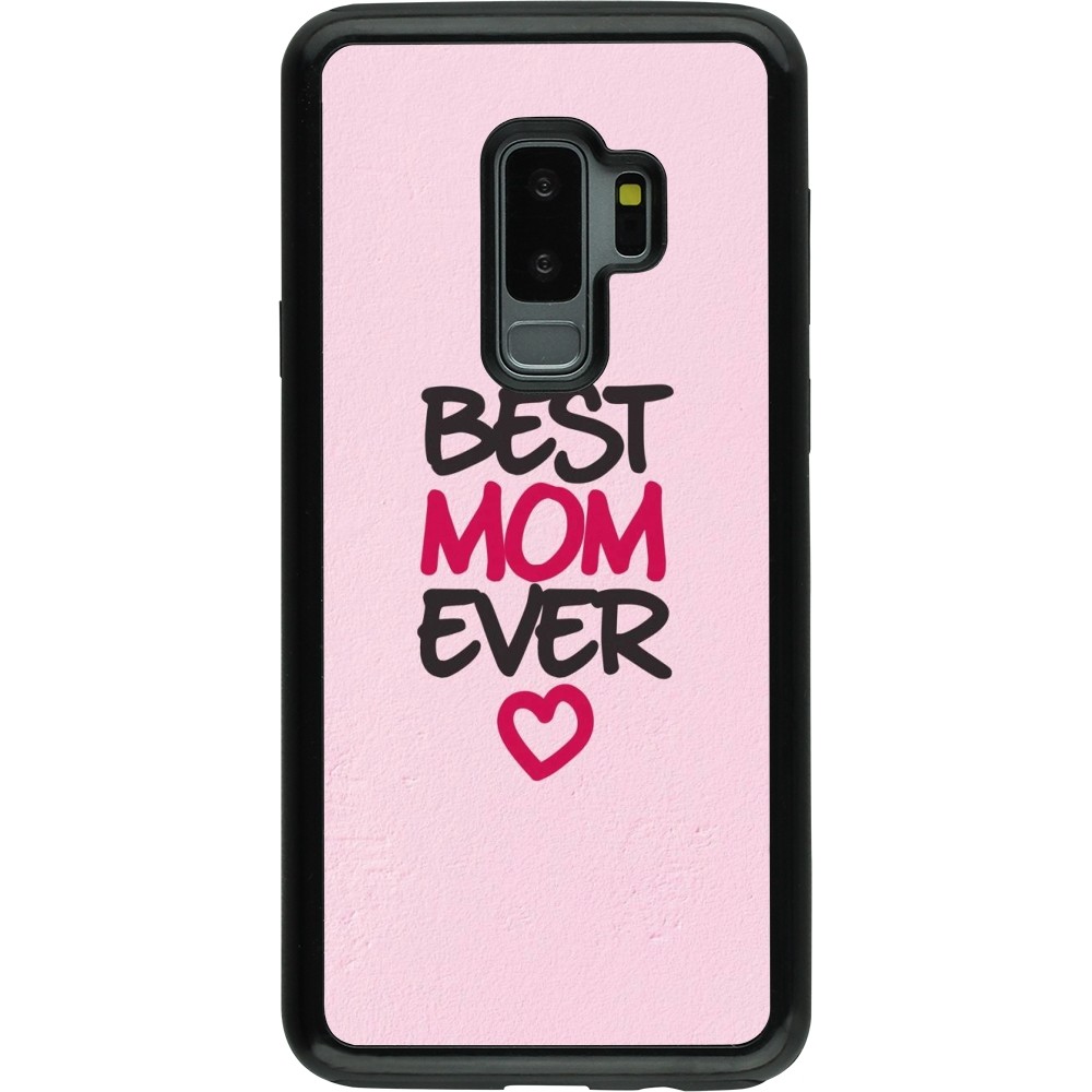 Coque Samsung Galaxy S9+ - Hybrid Armor noir Mom 2023 best Mom ever pink