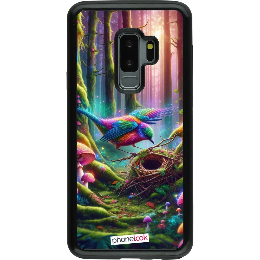 Coque Samsung Galaxy S9+ - Hybrid Armor noir Oiseau Nid Forêt