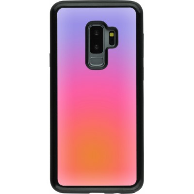 Coque Samsung Galaxy S9+ - Hybrid Armor noir Orange Pink Blue Gradient