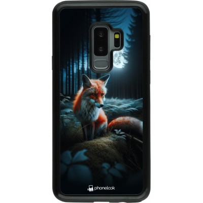 Coque Samsung Galaxy S9+ - Hybrid Armor noir Renard lune forêt