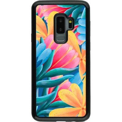 Coque Samsung Galaxy S9+ - Hybrid Armor noir Spring 23 colorful flowers