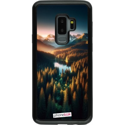 Coque Samsung Galaxy S9+ - Hybrid Armor noir Sunset Forest Lake