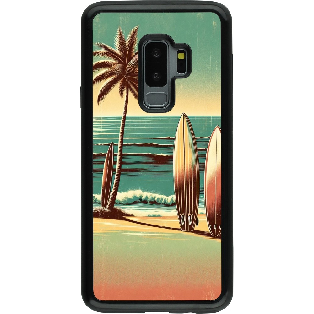 Coque Samsung Galaxy S9+ - Hybrid Armor noir Surf Paradise