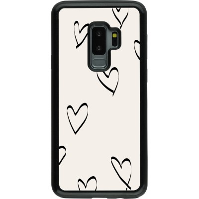 Coque Samsung Galaxy S9+ - Hybrid Armor noir Valentine 2023 minimalist hearts