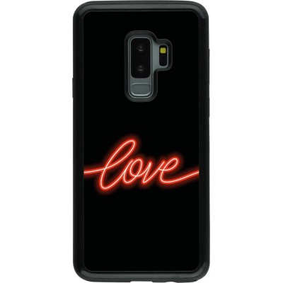 Coque Samsung Galaxy S9+ - Hybrid Armor noir Valentine 2023 neon love