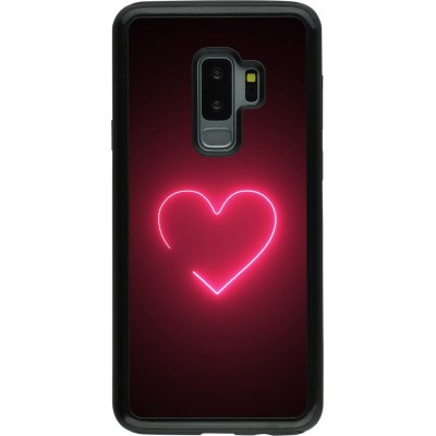 Coque Samsung Galaxy S9+ - Hybrid Armor noir Valentine 2023 single neon heart