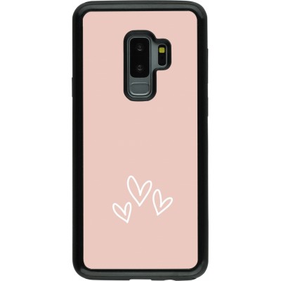 Coque Samsung Galaxy S9+ - Hybrid Armor noir Valentine 2023 three minimalist hearts