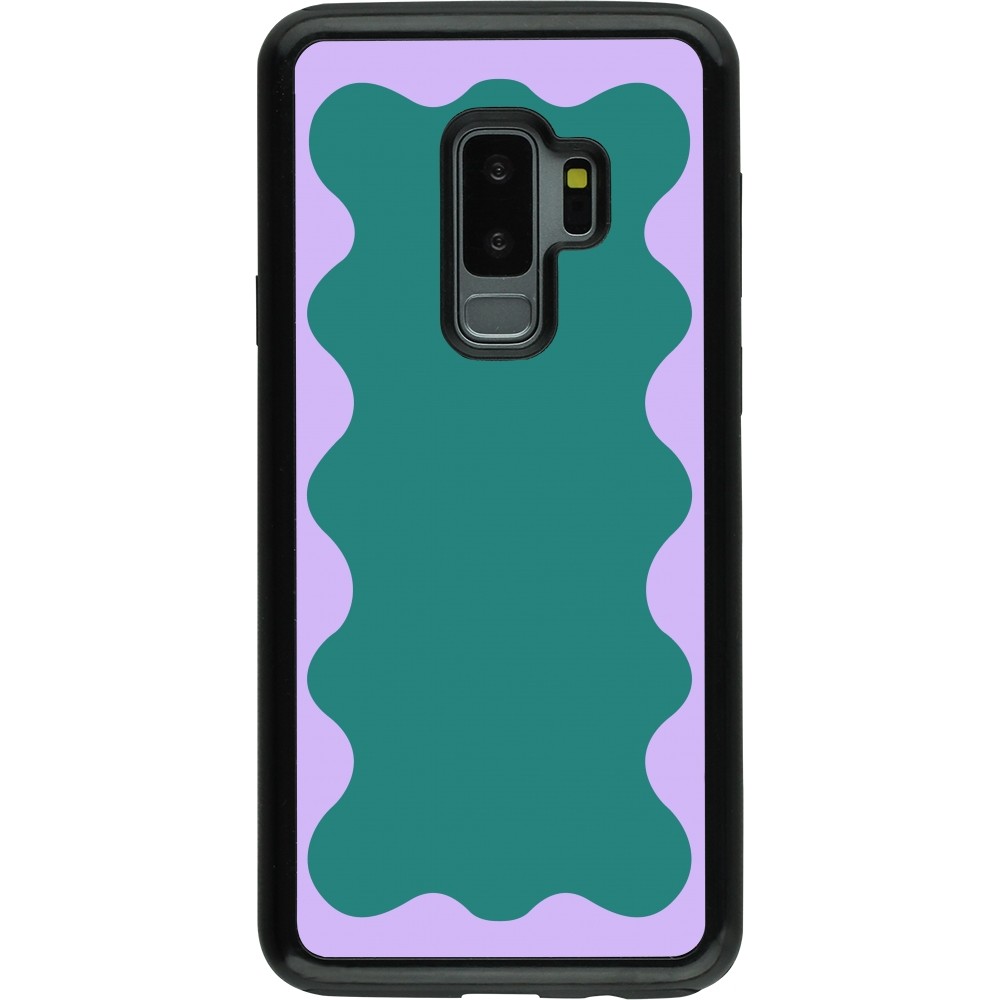 Coque Samsung Galaxy S9+ - Hybrid Armor noir Wavy Rectangle Green Purple