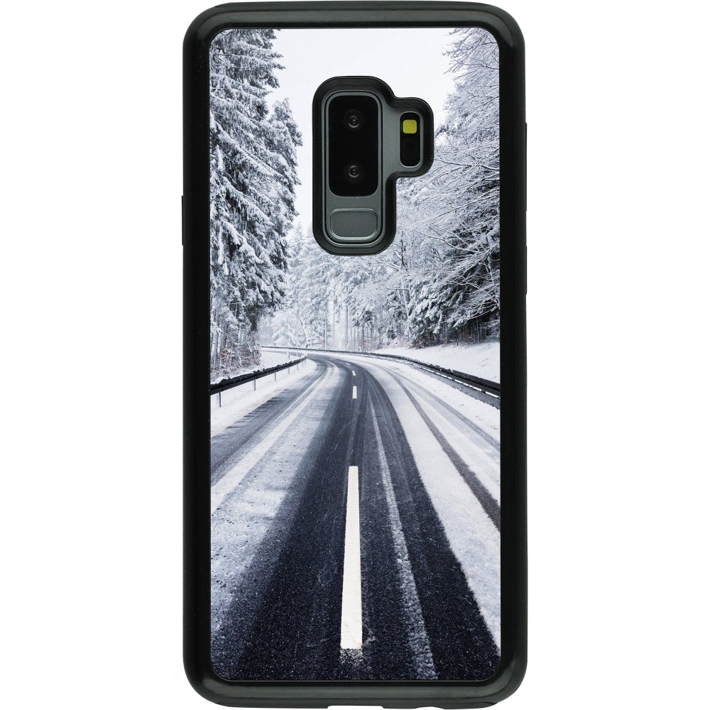 Coque Samsung Galaxy S9+ - Hybrid Armor noir Winter 22 Snowy Road