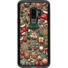 Coque Samsung Galaxy S9+ - Hybrid Armor noir Noël 2023 micro pattern