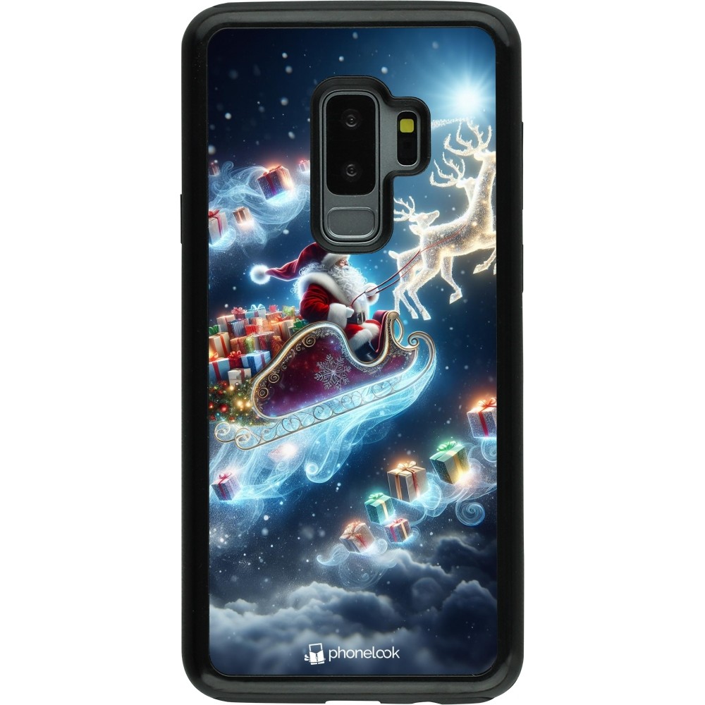 Coque Samsung Galaxy S9+ - Hybrid Armor noir Noël 2023 Père Noël enchanté