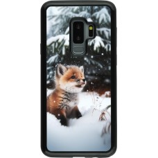 Coque Samsung Galaxy S9+ - Hybrid Armor noir Noël 2023 Renardeau sapin