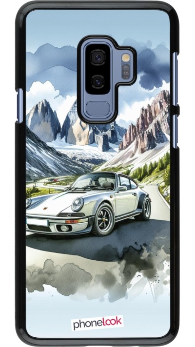 Samsung Galaxy S9+ Case Hülle - Porsche 911 Berg Aquarell