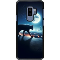 Coque Samsung Galaxy S9+ - Chat noir sous la pleine lune